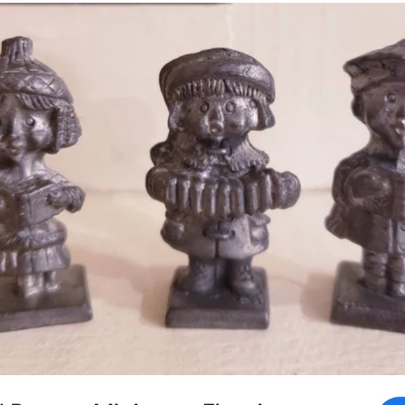 Vintage Royal pewter Christmas holiday carolers figurine lot of three new in box - Picture 6 of 6